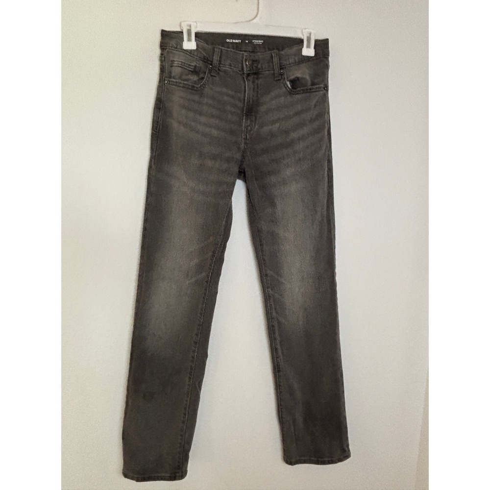 Old Navy Boys Straight Built-In Flex Jeans Size 16 Charcoal Gray Denim